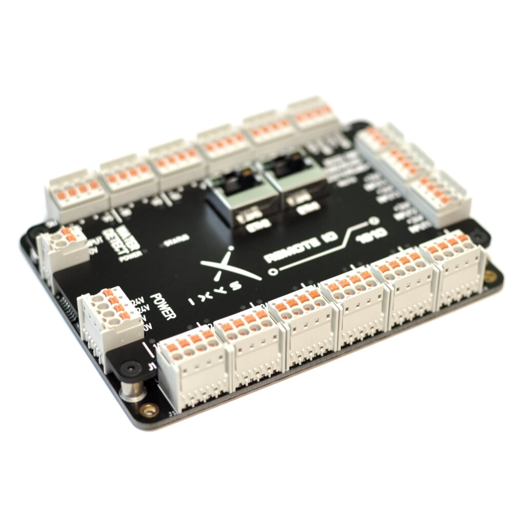 Ixys Remote IO 1810 – compact subsea control and sensor interface board with 18 PWM outputs, 10 analog inputs, and dual Ethernet ports.