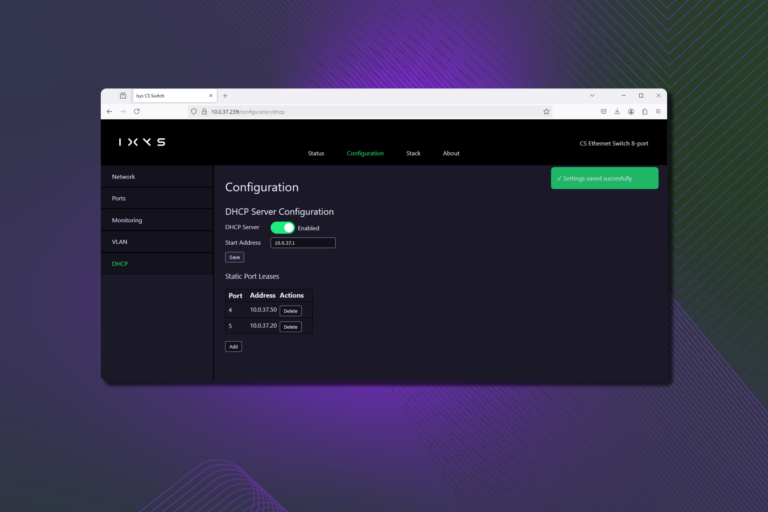 Release firmware version 16 for Ethernet Switch