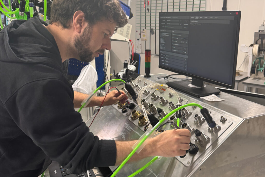 Tomas is demonstrating testing subsea cable