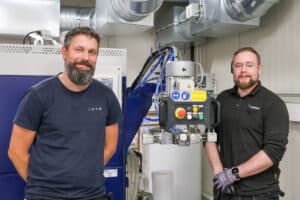 Automated mixing machine used for blending polyether polyols in Ixys subsea cable production.