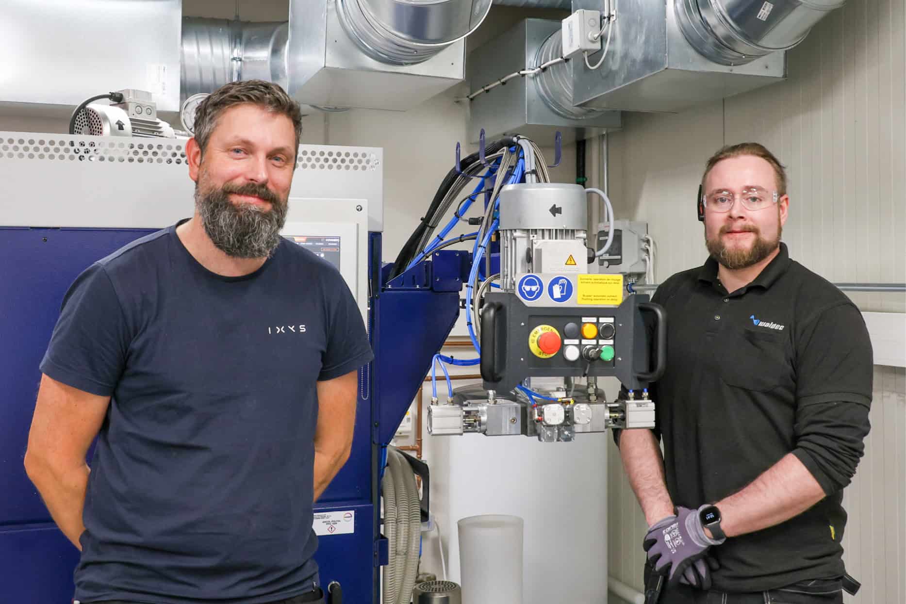 Automated mixing machine used for blending polyether polyols in Ixys subsea cable production.