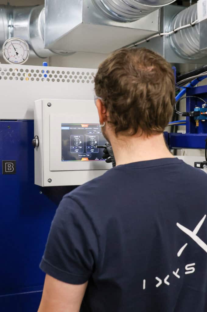 Automated mixing machine used for blending polyether polyols in Ixys subsea cable production.