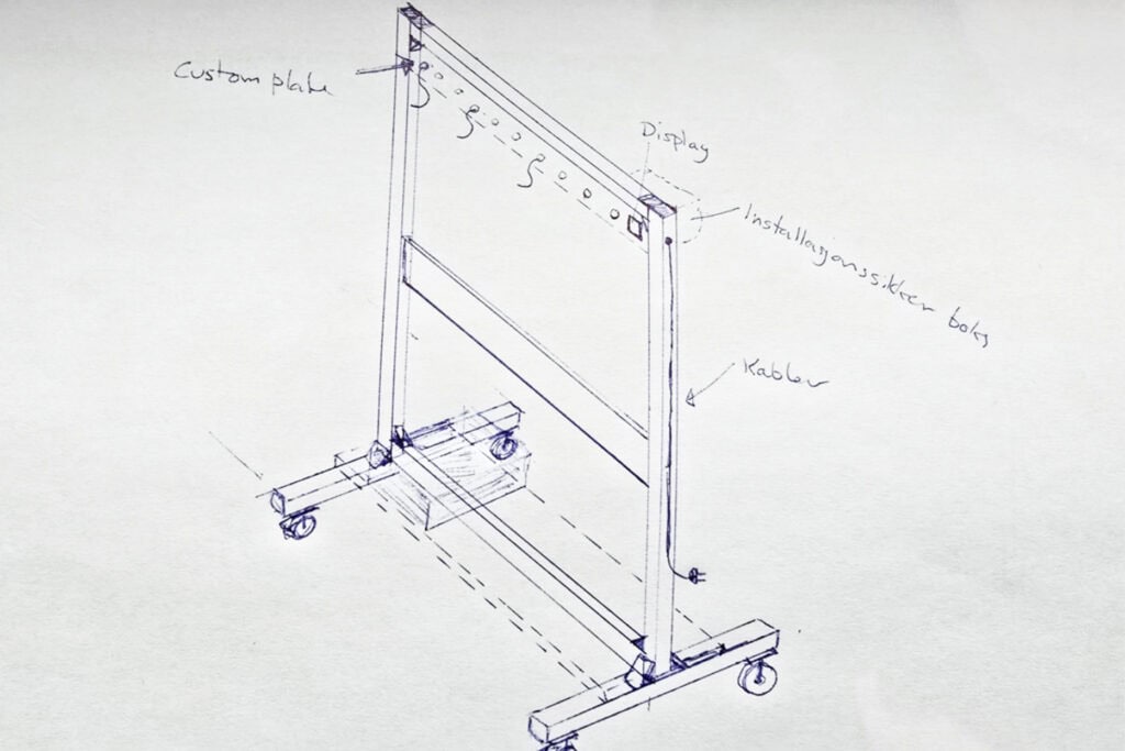 Sketch of workstation for cable production